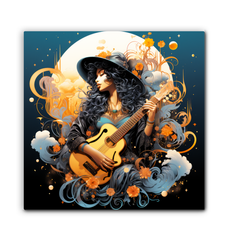 Musical Mosaic Guitar Strings Collage Canvas
