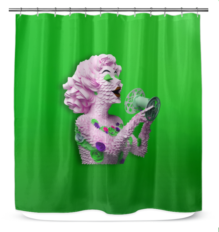 Whispers of Nature Shower Curtain showcasing elegant floral design in a tranquil bathroom setting.