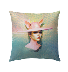 Vibrant Floral Feline cushion for patio furniture