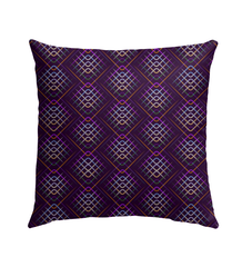 Outdoor pillow with Geometric Burst design on patio chair