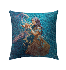 Vibrant floral design on Floral Blossom Symphony pillow.