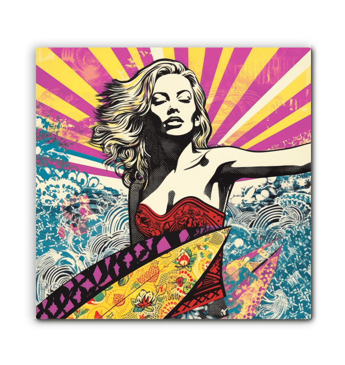 Coastal Serenity Surfing Canvas - Beyond T-shirts