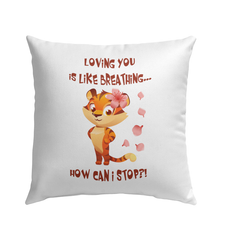 Loving You Is Like Breathing Outdoor Pillow