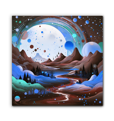 Whimsical Waterways River Landscape Canvas