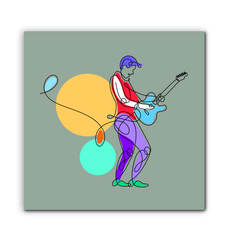 Guitar Line art 4 Wrapped Canvas - Beyond T-shirts