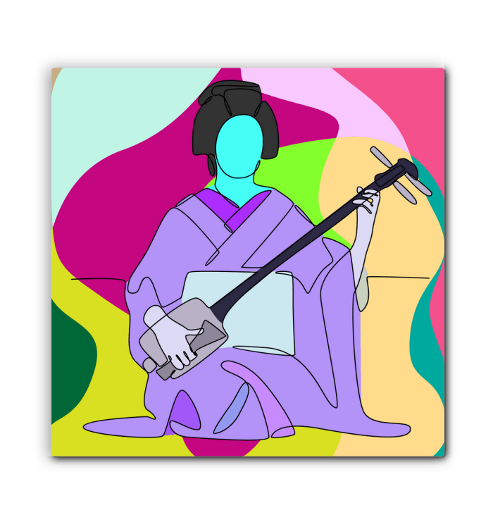 Geisha1 Wrapped Canvas - Beyond T-shirts