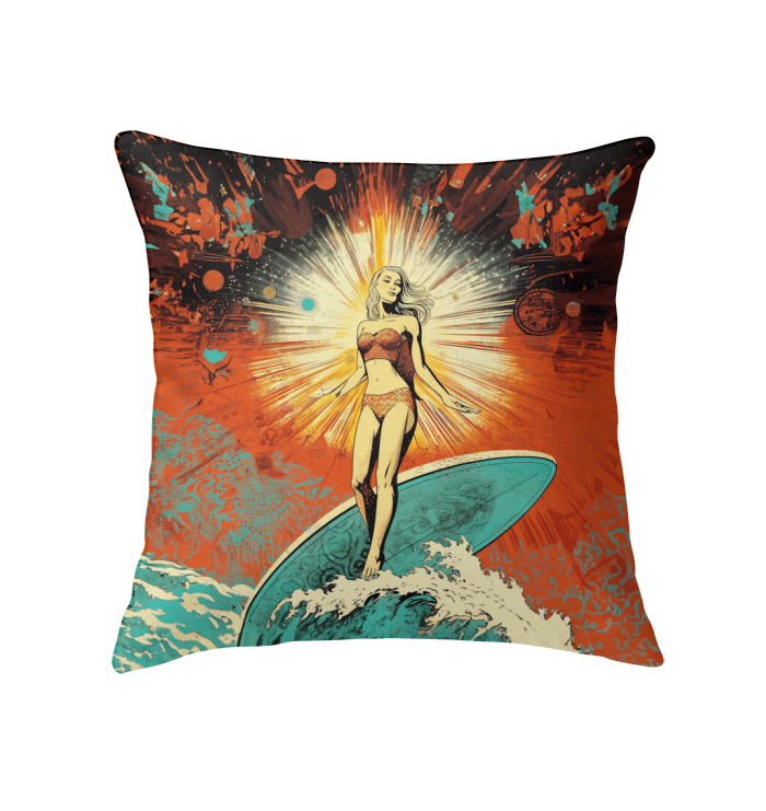 Surfing Serenity Throw Cushion - Beyond T-shirts