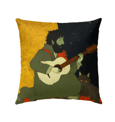 SurArt 73 Outdoor Pillow placed on garden furniture, highlighting its vibrant design and suitability for exterior decor.