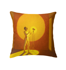 SurArt 98 Indoor Pillow adding a burst of artistic flair to a modern living room setup, enhancing the space with style and comfort.