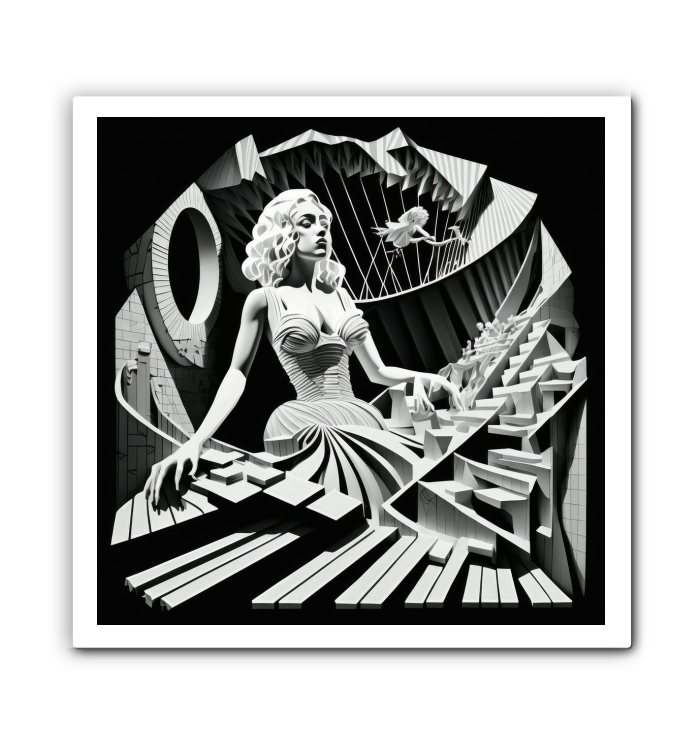 High-quality wrapped canvas with progressive rock illustration.