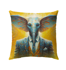 Elephant's Serene Oasis Outdoor Pillow