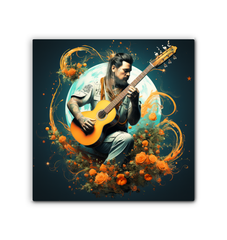 Guitarist's Oasis Desert Guitar Canvas Print