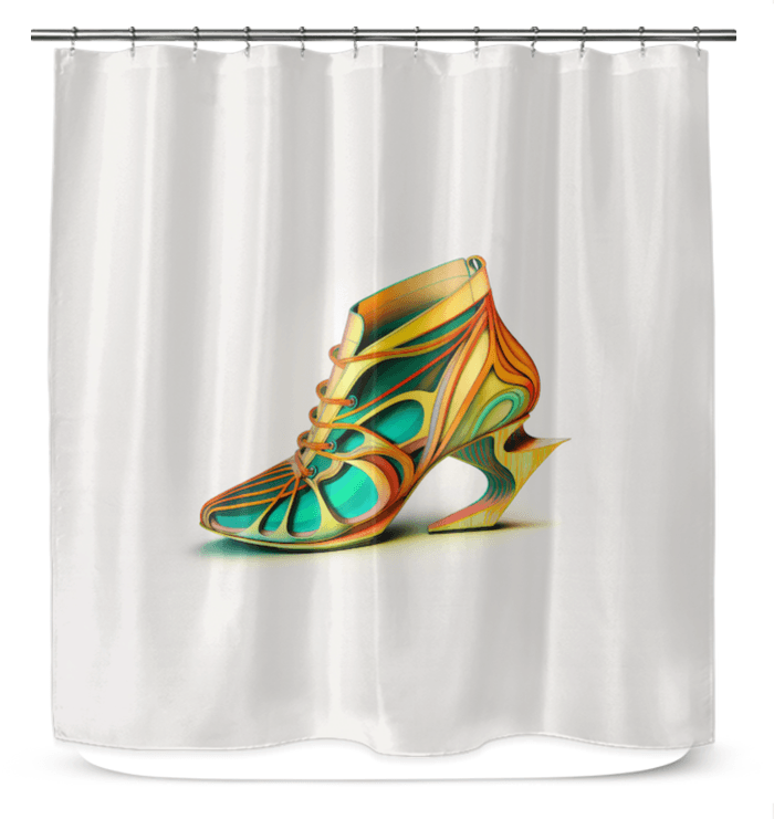 SpaceGlide Futuristic Shoe Shower Curtain - Beyond T-shirts