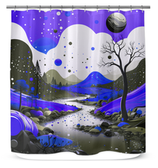 Vibrant Volcanic Views Mountain Curtain