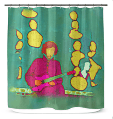 NS-843 waterproof shower curtain with elegant pattern detail.