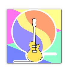 Guitar Line Art 1 Wrapped Canvas - Beyond T-shirts
