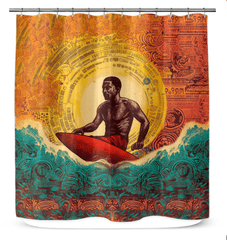 Surfing Tranquility Shower Curtain - Beyond T-shirts