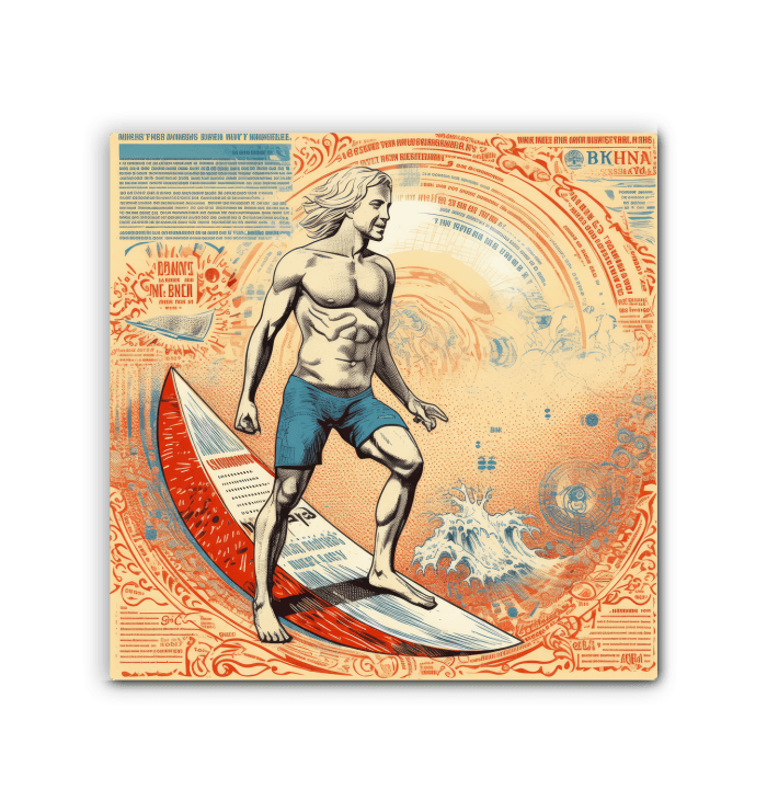 Sunset Surfer Wrapped Canvas - Beyond T-shirts