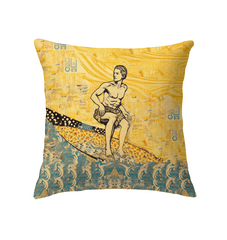 Surfing Solitude Indoor Pillow Find Your Peace By The Sea - Beyond T-shirts