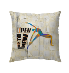 Comfortable outdoor pillow with Pigeon Pose design for yoga enthusiasts.