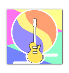 Guitar Line Art 1 Wrapped Canvas - Beyond T-shirts