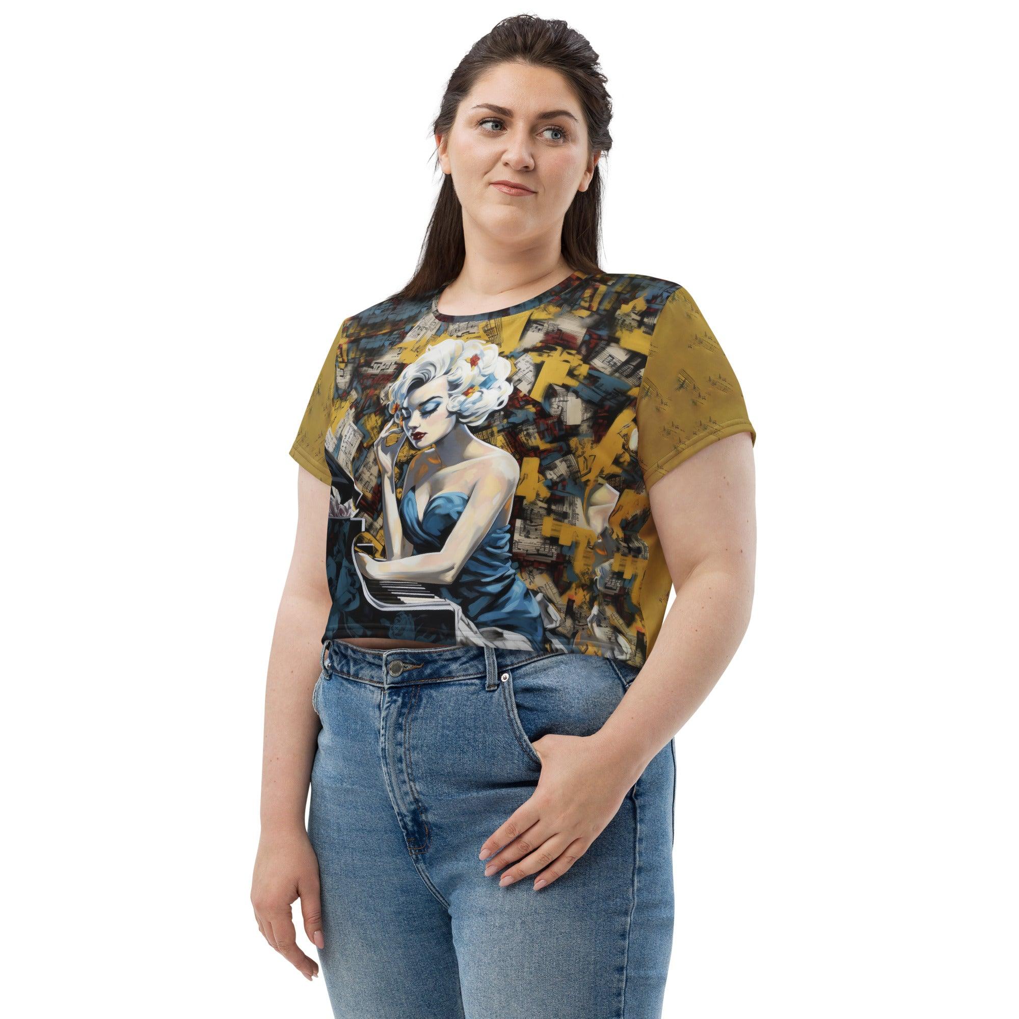 Music Breaks Down Walls All-Over Print Crop Tee - Beyond T-shirts