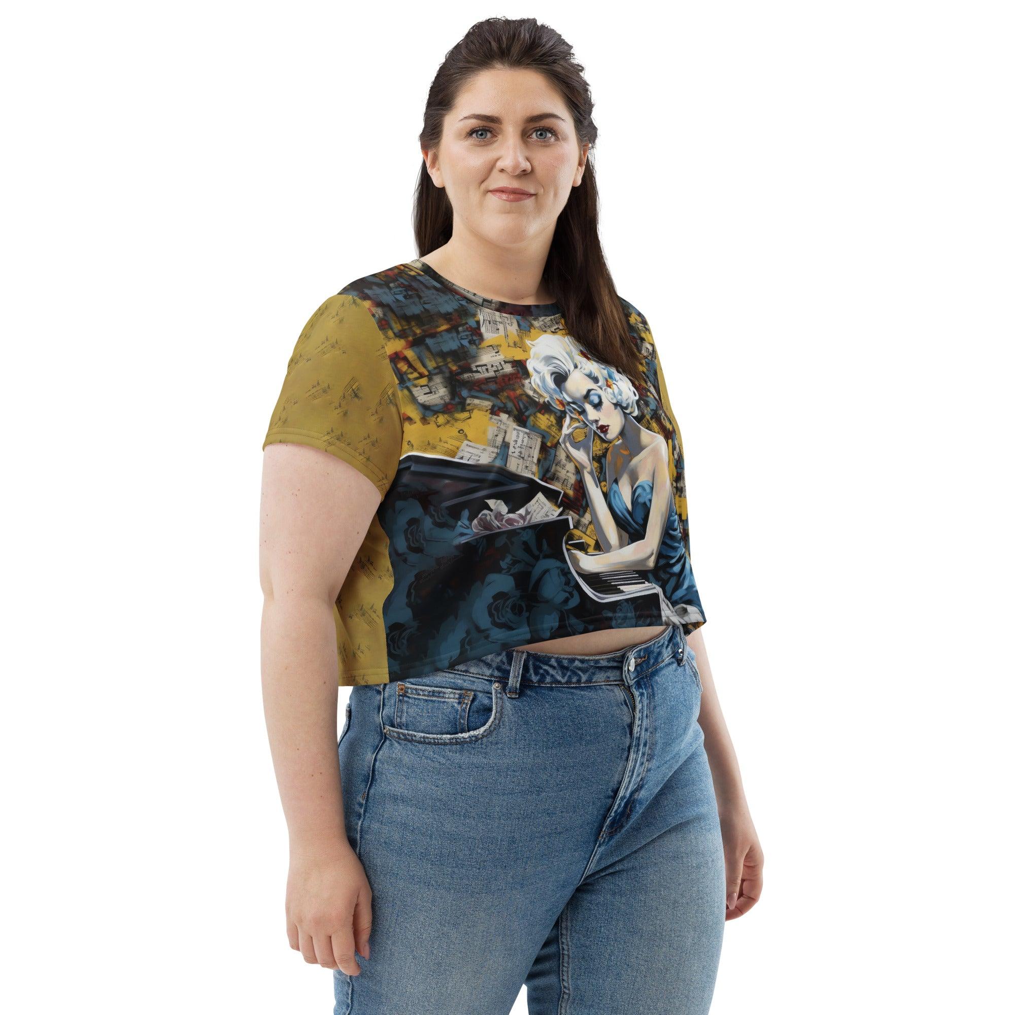 Music Breaks Down Walls All-Over Print Crop Tee - Beyond T-shirts