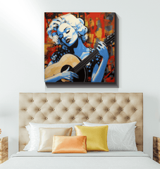 Inspirational wrapped canvas art with musical essence.