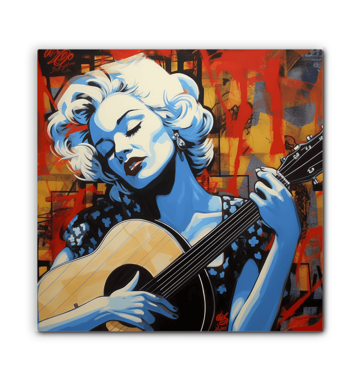 Contemporary music-themed wrapped canvas design.