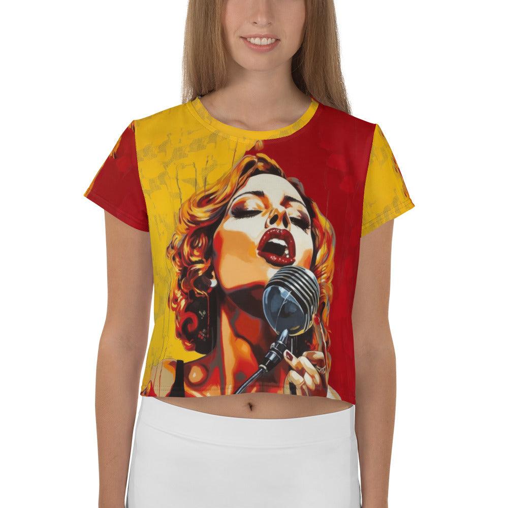 Music Is Universal Language All-Over Print Crop Tee - Beyond T-shirts