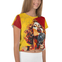 Music Is Universal Language All-Over Print Crop Tee - Beyond T-shirts