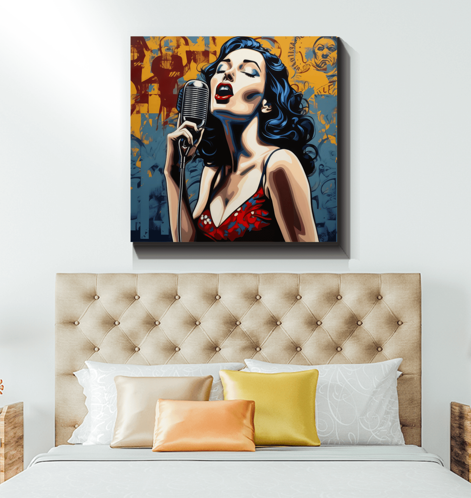 Stylish home decor with Music Speaks Truth art canvas.