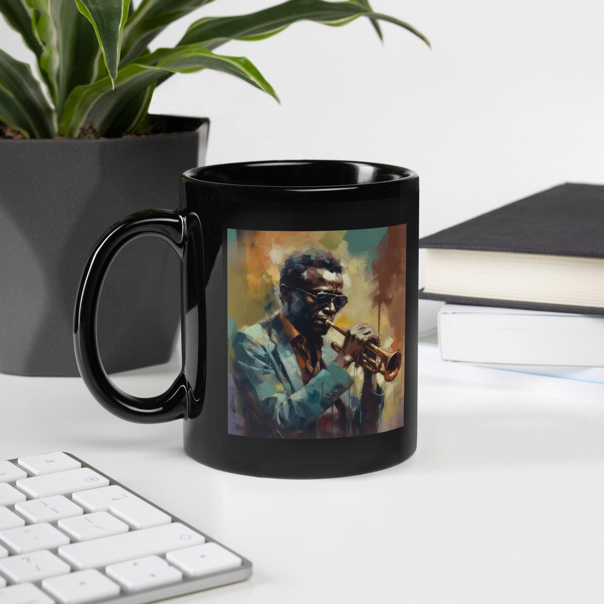 Musical Muse Black Glossy Mug - Beyond T-shirts