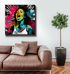 Musical rebellion personified wrapped canvas - Beyond T-shirts