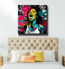 Musical rebellion personified wrapped canvas - Beyond T-shirts