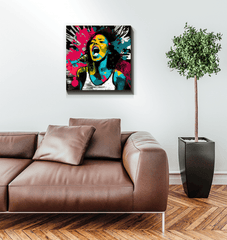 Musical rebellion personified wrapped canvas - Beyond T-shirts