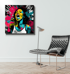 Musical rebellion personified wrapped canvas - Beyond T-shirts