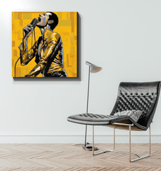 Musical canvas piece evoking soulful awakening.