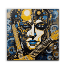 Music and art fusion on wrapped canvas.