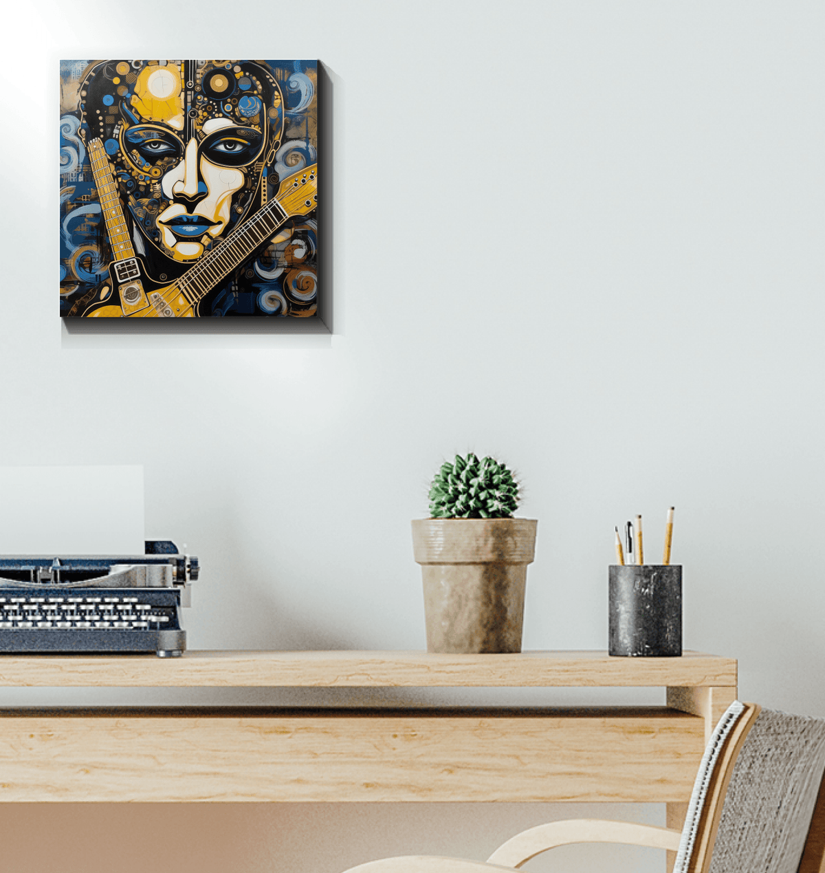 Home decor featuring musicians in abstract.