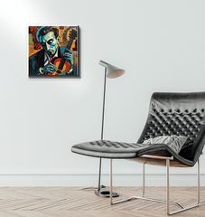 Abstract musicians canvas art for living room decor.