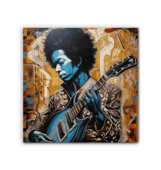 Change-inspiring musician artwork on high-quality canvas.