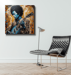 Music and change themed wrapped canvas for art collectors.