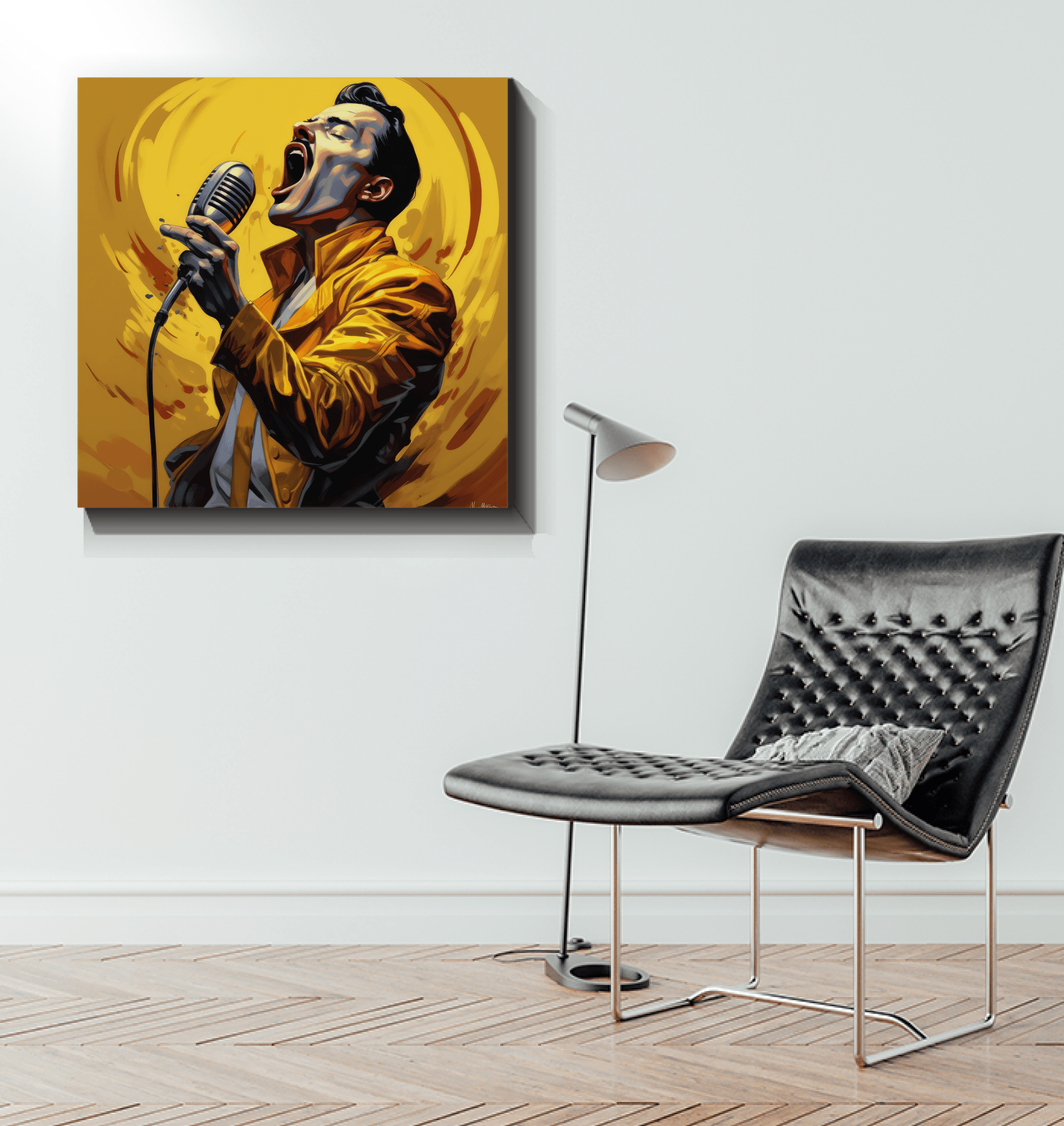 Contemporary musicians inspire canvas for modern interiors.