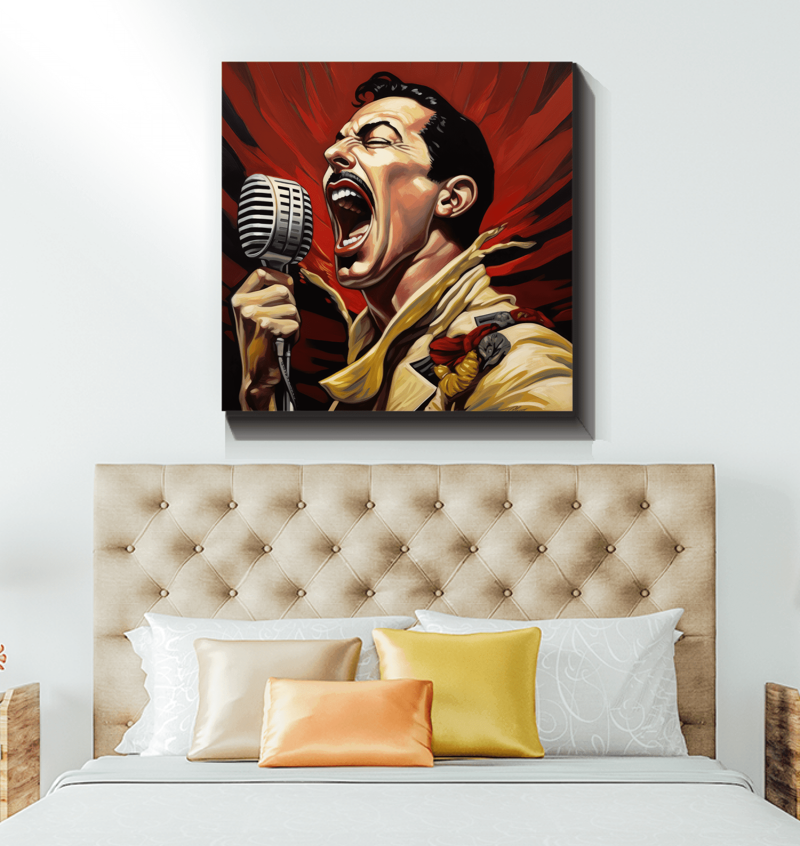 Stylish wrapped canvas portraying musicians as cultural influencers.