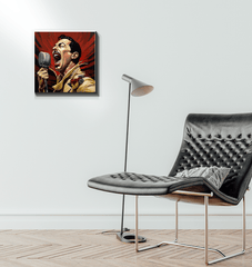 Iconic musicians influencing culture depicted on high-quality canvas.