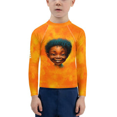 Close-up of Mystic Charm in Eyes design on kids swimwear.