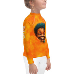 Stylish eye motif on children's Mystic Charm rash guard.