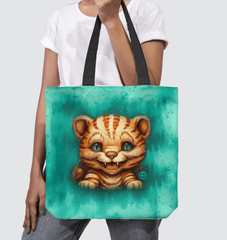 Mystic Eyes of Fantasy basketweave tote bag showcasing intricate design.