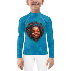 Kid ready for swimming in colorful Mystic Pupils Rash Guard.